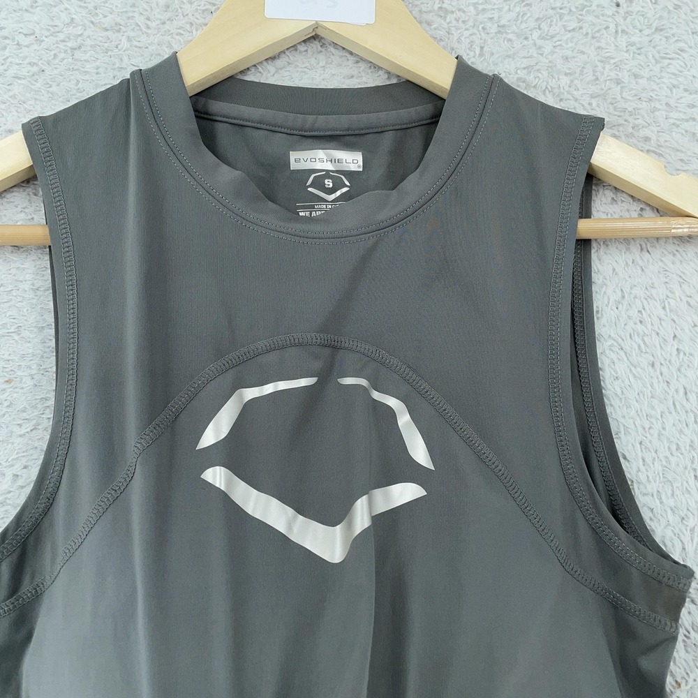 !‎ DAMAGED EvoShield Compression Shirt Mens Small Gray Baseball Chest Guard